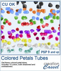 Tubes de pétales colorés
