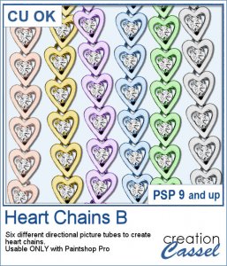Chainette en coeurs - Tubes à images PSP