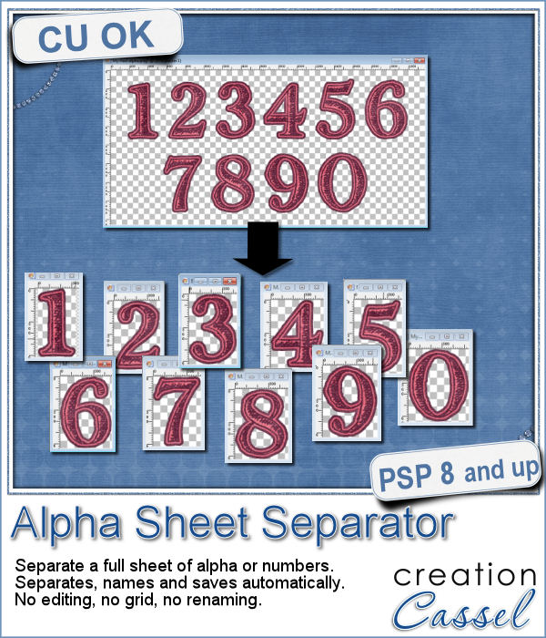 Alpha Sheet Separator - PSP Script - Click Image to Close
