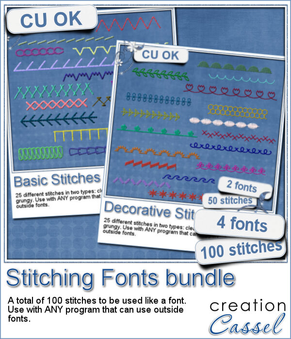 Stitching Fonts - Bundle - Click Image to Close