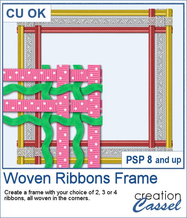 Woven Ribbons Frame - PSP Script - Click Image to Close
