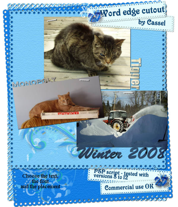 Word edge cutout - PSP script