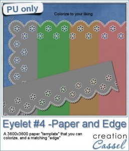 Free sample of an eyelet edge paper and ribbon