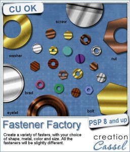 Fastener Factory script for Paintshop Pro