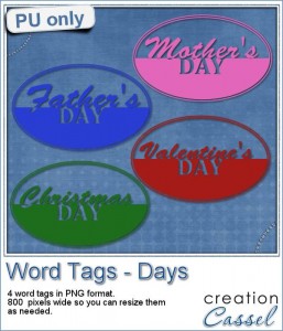 Word Tags Days freebie