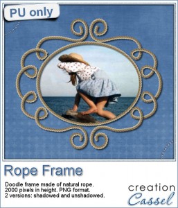 Rope doodle frame in PNG