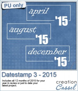 datestamp 3 samples for all the months of 2015