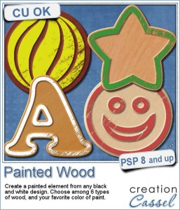 Painted wood script for Paintshop Pro