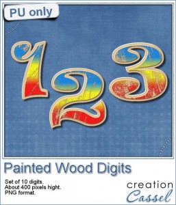 Painted Wood Digits