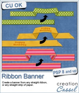 Ribbon Banner script for digital scrapbooking with Paintshop Pro