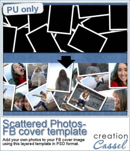 Facebook cover - layered template for scattered photos