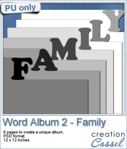 Word album in psd format - Family