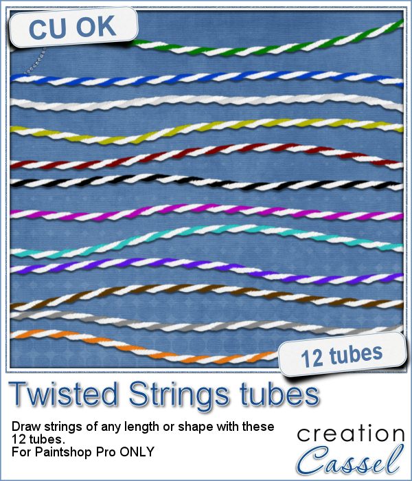 Twisted Strings picture tubes for Paintshop Pro