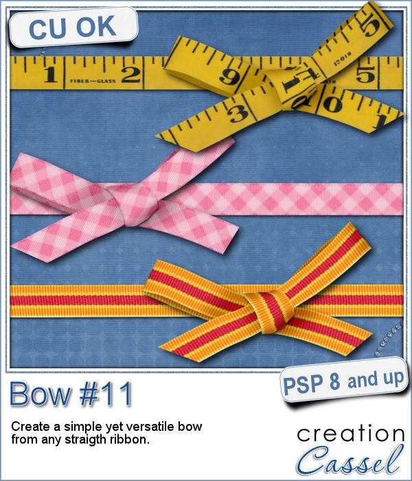 Bow made from straight ribbon - script for Paintshop Pro