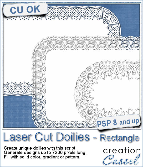 Rectangle Laser Cut Doilies - script for Paintshop Pro