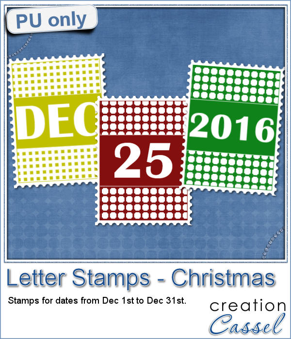 Letter Stamps Christmas theme freebie