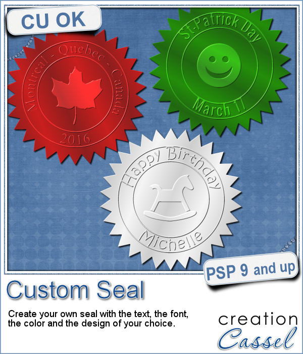 Custom Seal script for digital scrapbooking with Paintshop Pro