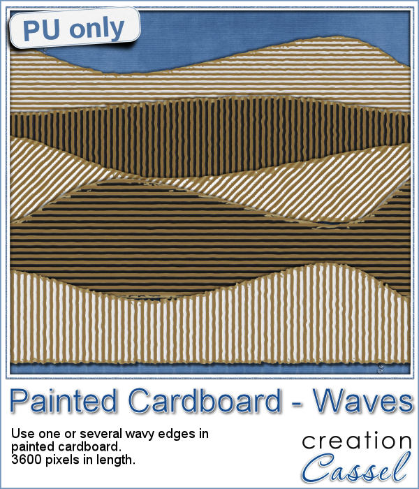 Wavy edge in painted cardboard