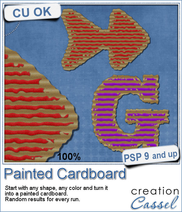 Painted Cardboard script for Paintshop Pro