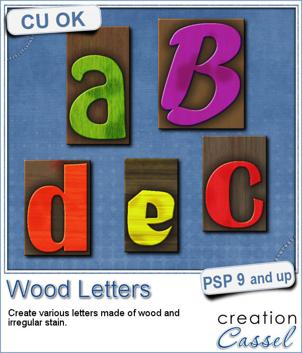 Wood letters script for Paintshop Pro