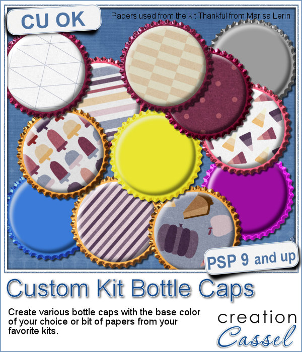 Custom Bottle Caps script for Paintshop Pro