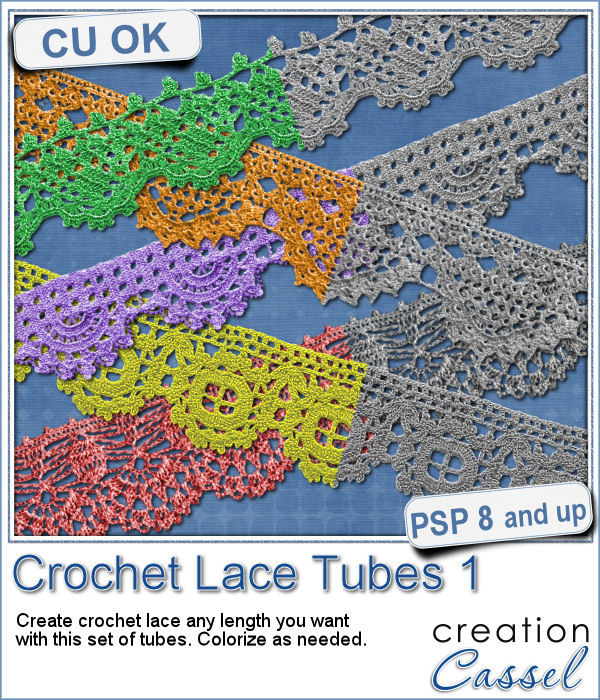 Crochet Lace Edge picture tubes for Paintshop Pro