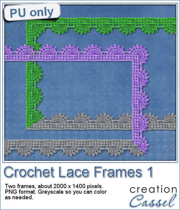 Crochet Lace frames in png format