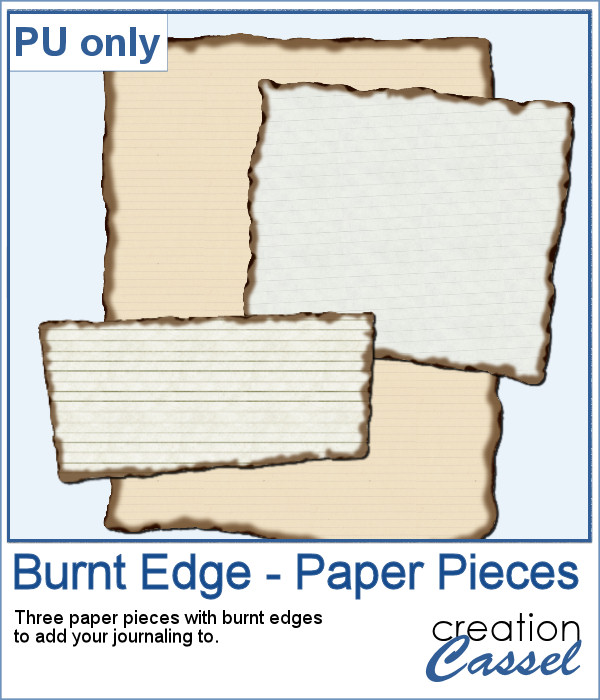 Burnt Edge paper pieces for digital scrapbooking