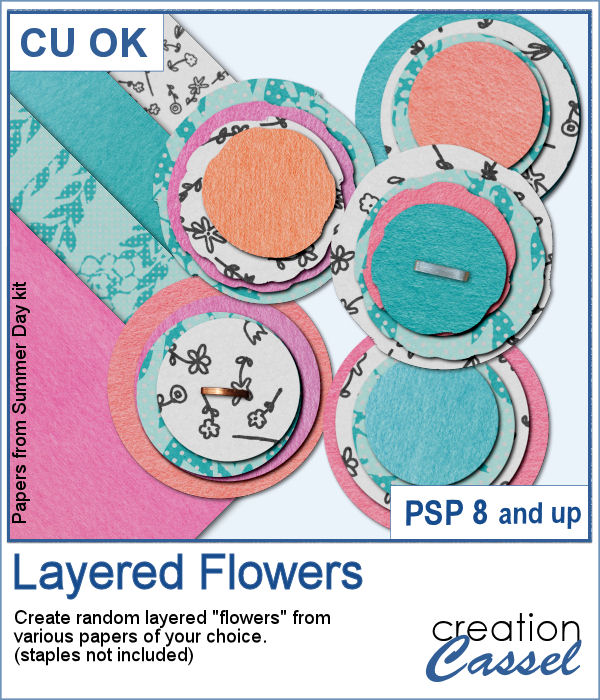 Layered paper flower script for Paintshop Pro