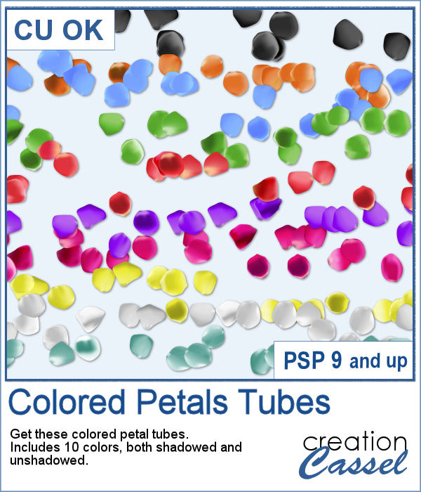Colored Petal picture tubes for Paintshop Pro