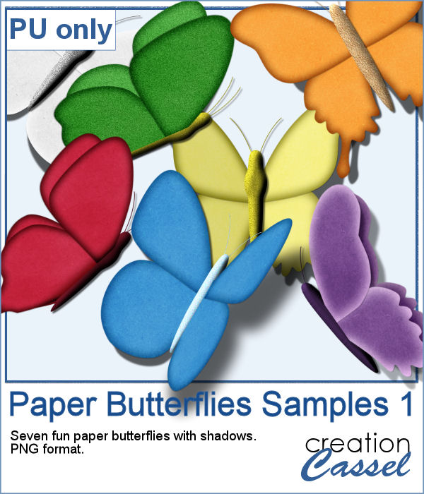 Paper Butterflies in png format for digital scrapbooking