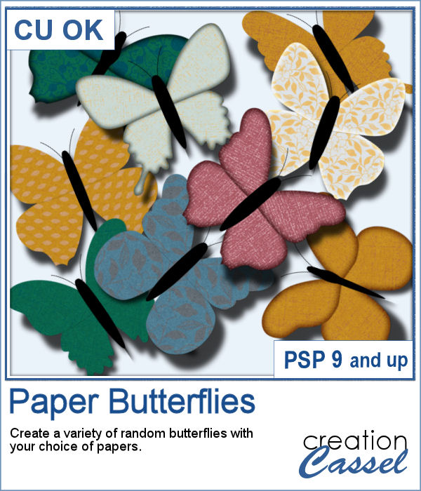 Paper butterflies script for Paintshop Pro