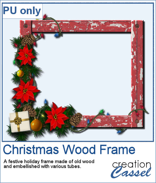 Holiday Wooden Frame in PNG format