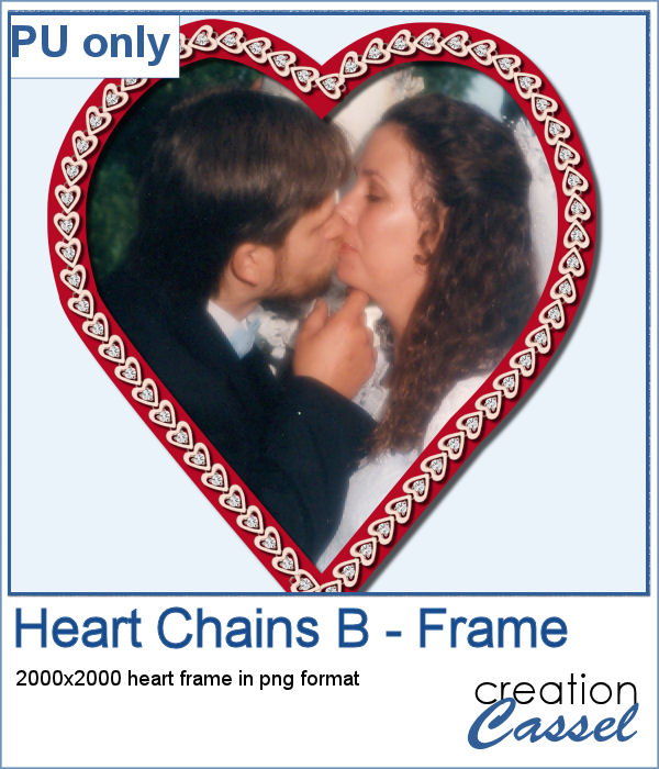 Heart shape frame made with Heart chain