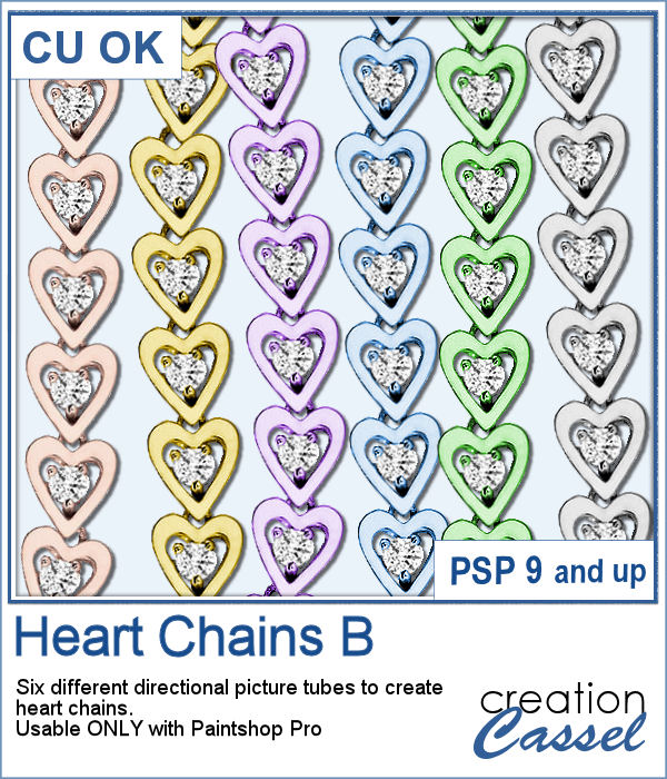 Heart Chains Picture tubes for Paintshop Pro