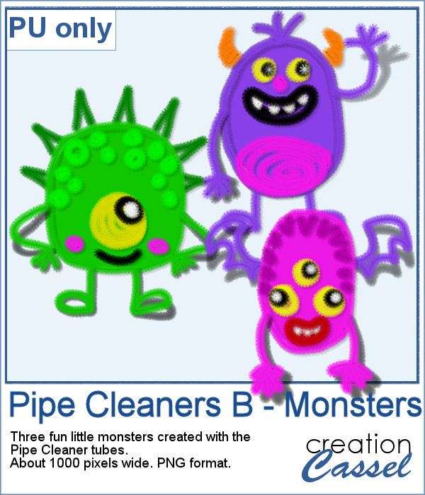 Pipe cleaners monsters in png format