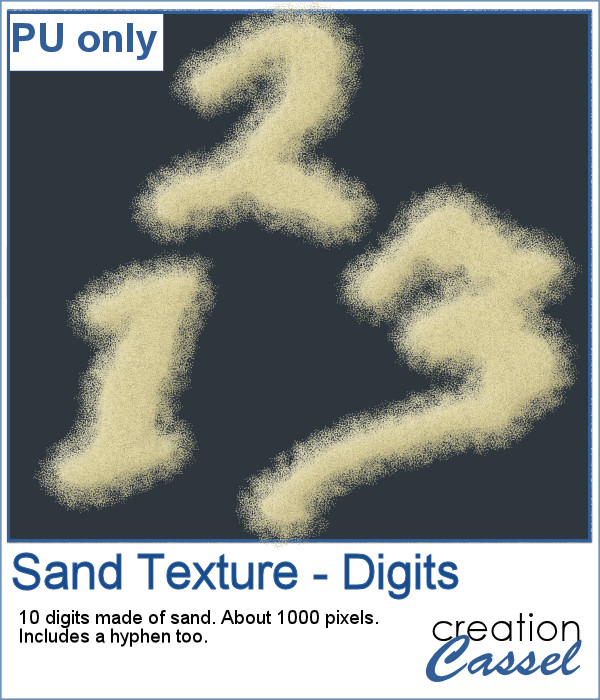Sand texture digits in png format