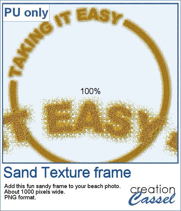 Sandy frame for digital scrapbook layout