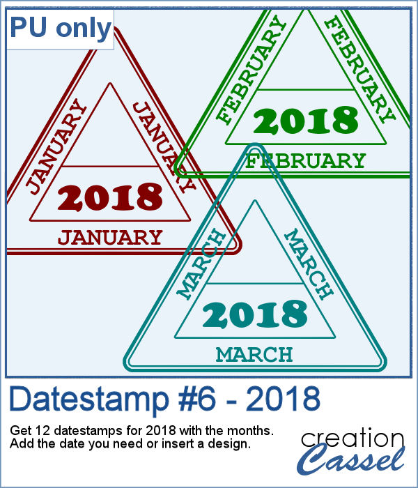 Datestamps for 2018 in png format