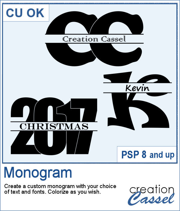 Monogram script for Paintshop Pro