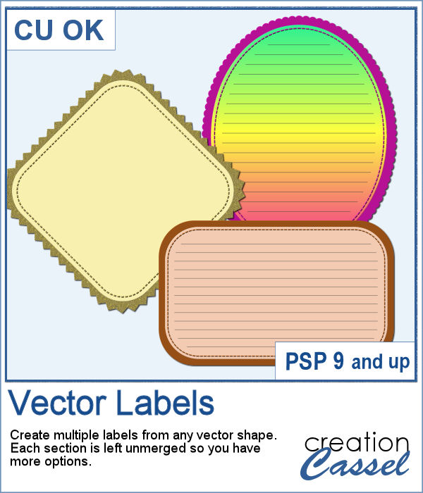 Vector label scripts for Paintshop Pro