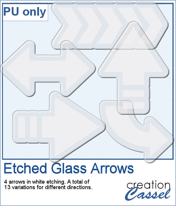 Etched glass arrows in png format for digital scrapbooking