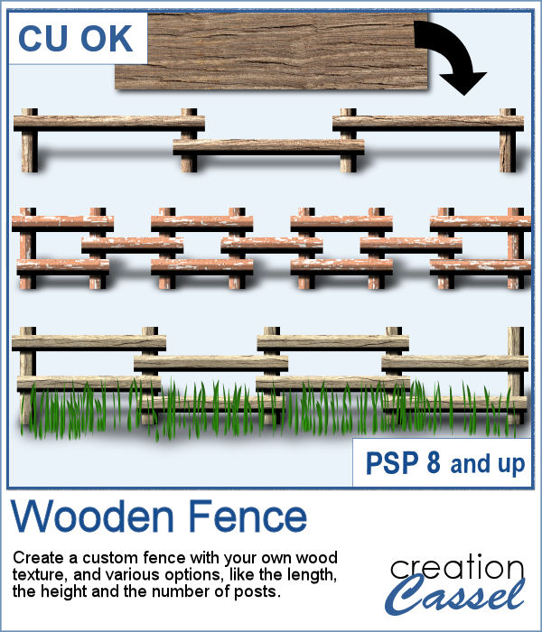 Wooden fence script for PaintShop Pro