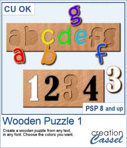 Wooden Puzzle script for PaintShop Pro