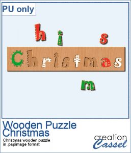 Christmas Wooden puzzle for PaintShop Pro