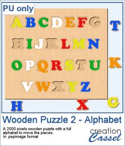 Wooden Puzzle alphabet for PaintShop Pro