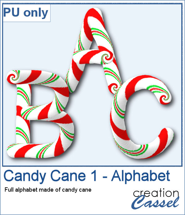 Candy Cane alphabet in png format