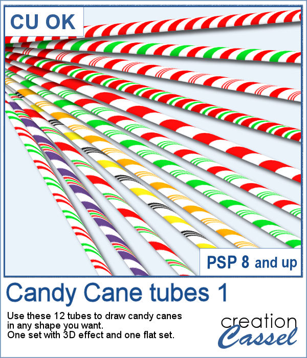 Candy Cane picture tubes for PaintShop Pro