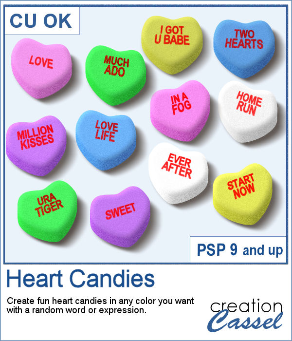 Heart Shaped Candies script for PaintShop Pro