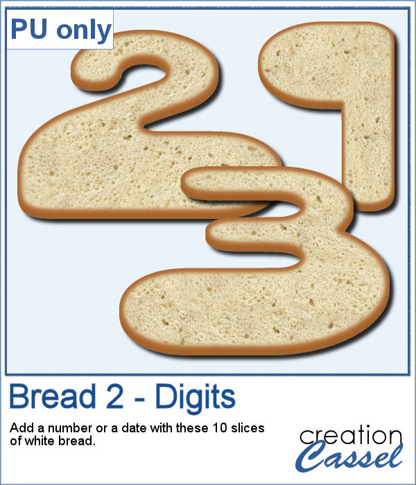 Slices of bread in the shape of digits